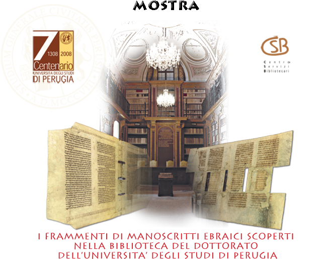 MOSTRA - Frammenti di manoscritti ebraici scoperti nella biblioteca del dottorato dell'Università degli Studi di Perugia