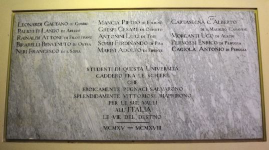 Lapide studenti caduti Università di Perugia