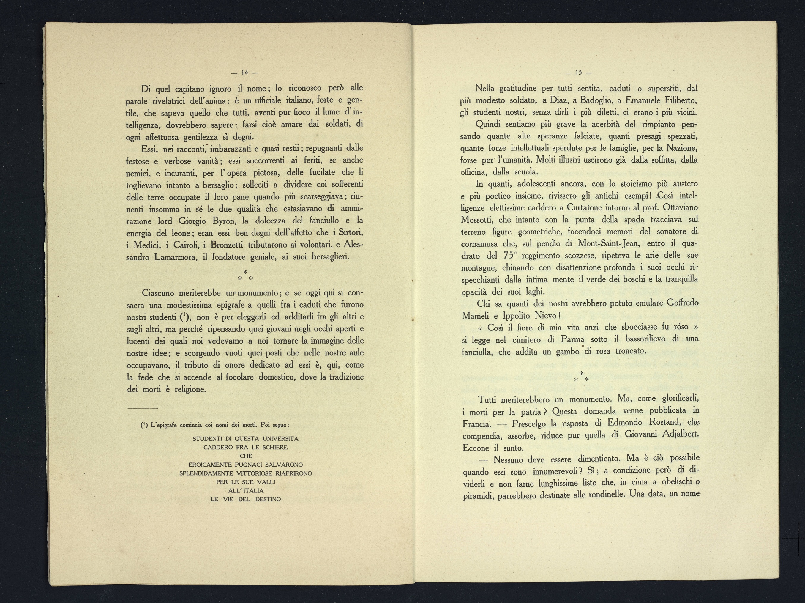 Per gli studenti universitari caduti in guerra. Discorso del Prof. Francesco Innamorati nell'Aula Magna della Università di Perugia. 24 giugno 1919 - Perugia : Unione Tip. Cooperativa, 1919_(2)