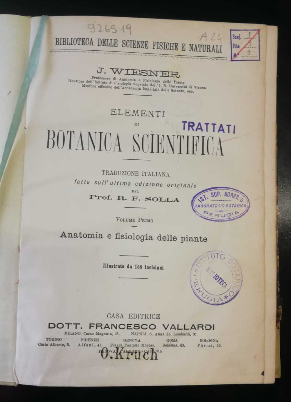 Elementi di botanica scientifica/ J. Wiesner - Milano: Vallardi, 1891