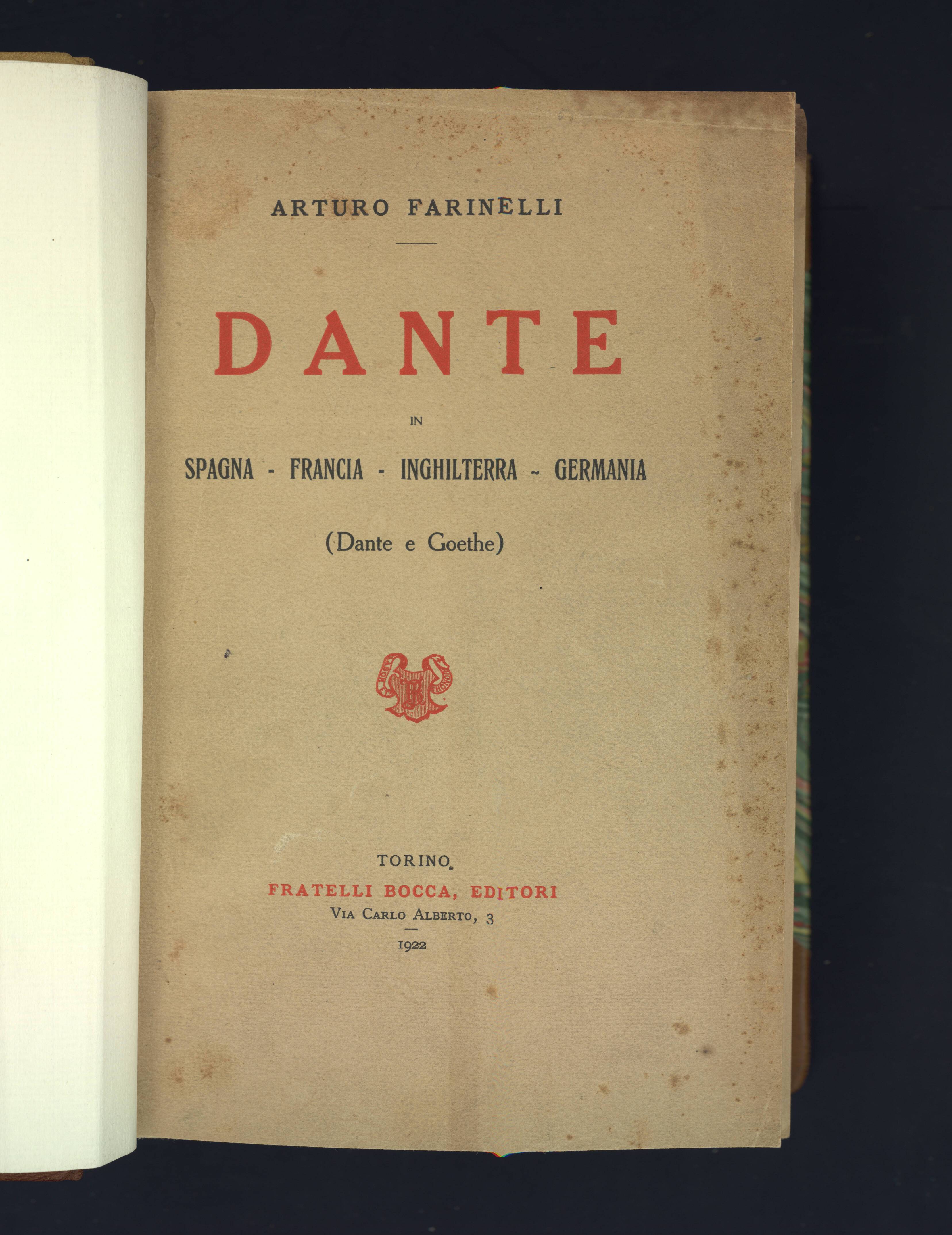 Alighieri, Dante. Dante Alighieri 1321-1921 Omaggio dell'Olanda. Mouton, 1921.
